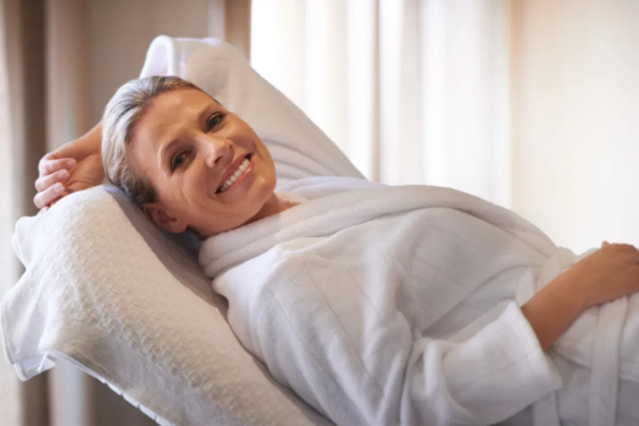 mature woman at longevity spa